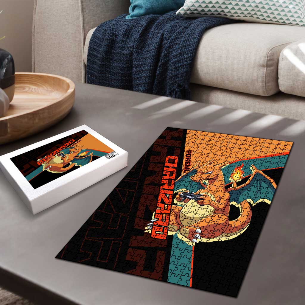 Charizard Poké Puzzle Retro Anime Gaming Style