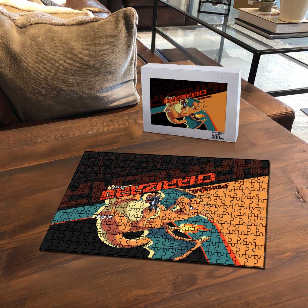 Charizard Poké Puzzle Retro Anime Gaming Style