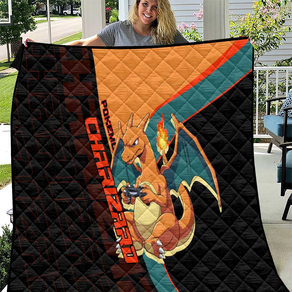 Charizard Poké Quilt Retro Anime Gaming Style