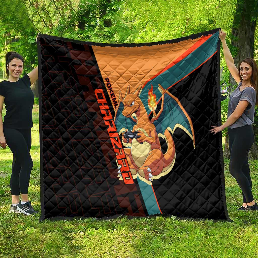Charizard Poké Quilt Retro Anime Gaming Style