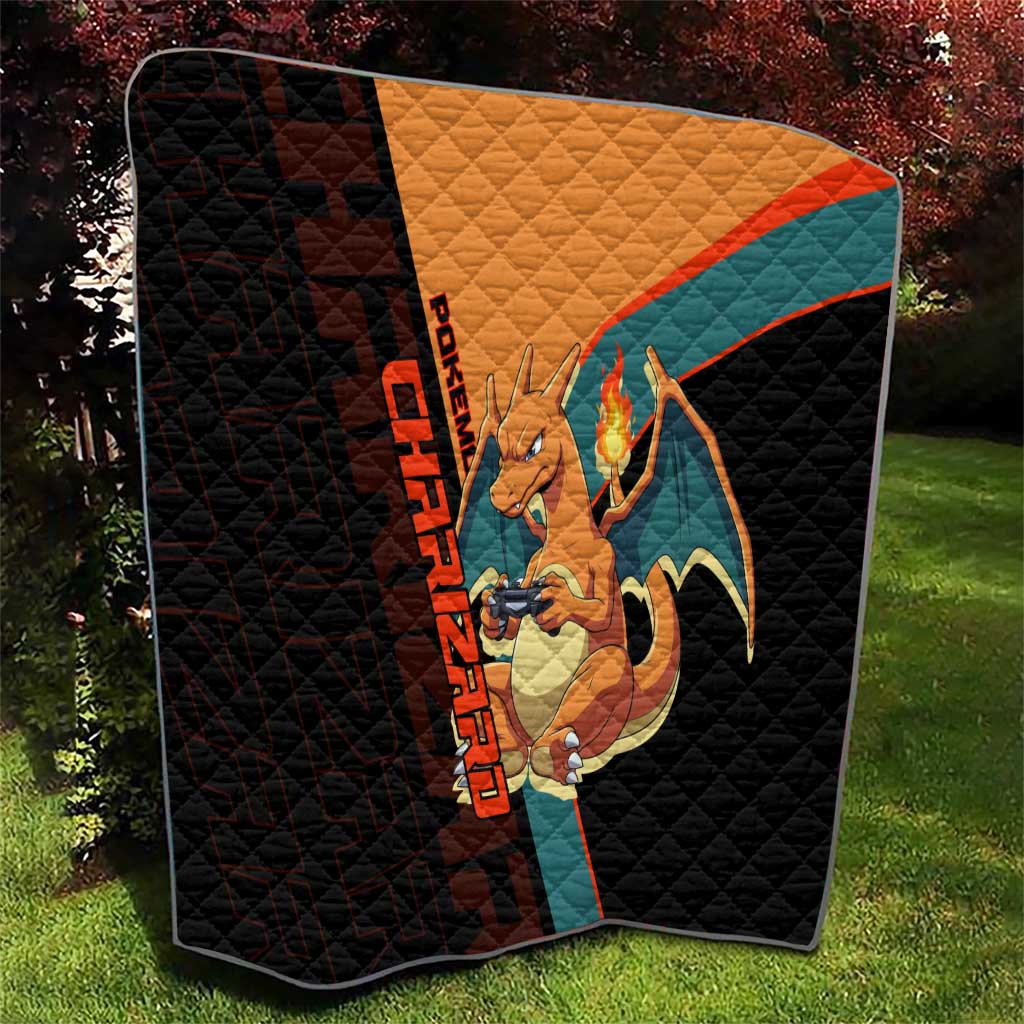 Charizard Poké Quilt Retro Anime Gaming Style