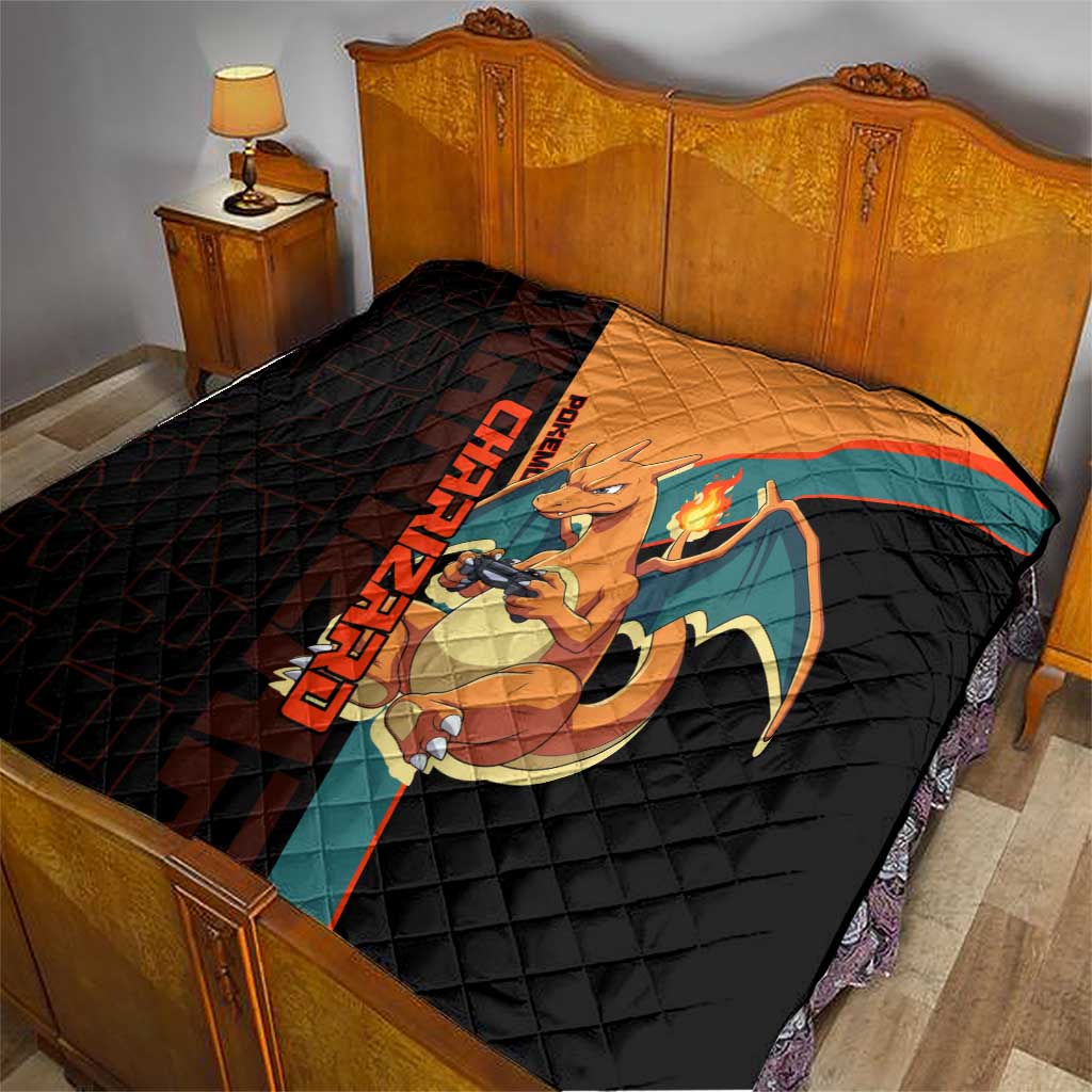 Charizard Poké Quilt Retro Anime Gaming Style