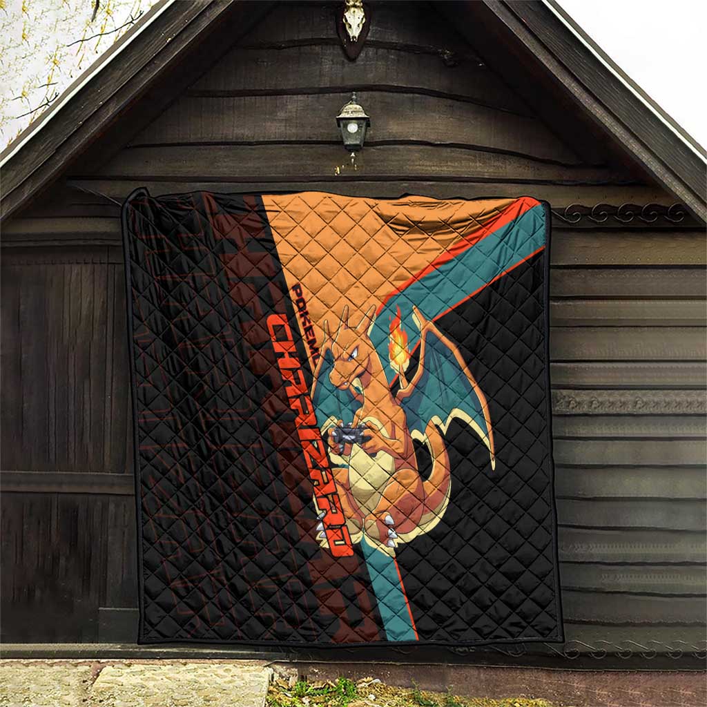 Charizard Poké Quilt Retro Anime Gaming Style