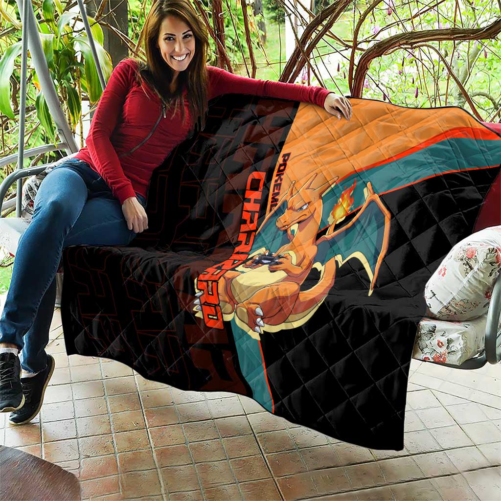 Charizard Poké Quilt Retro Anime Gaming Style