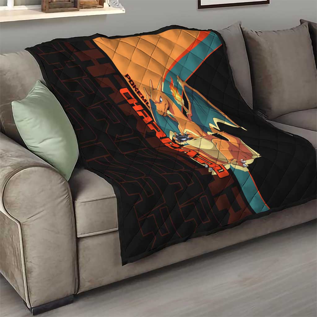 Charizard Poké Quilt Retro Anime Gaming Style