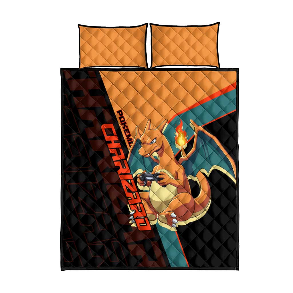 Charizard Poké Quilt Bed Set Retro Anime Gaming Style