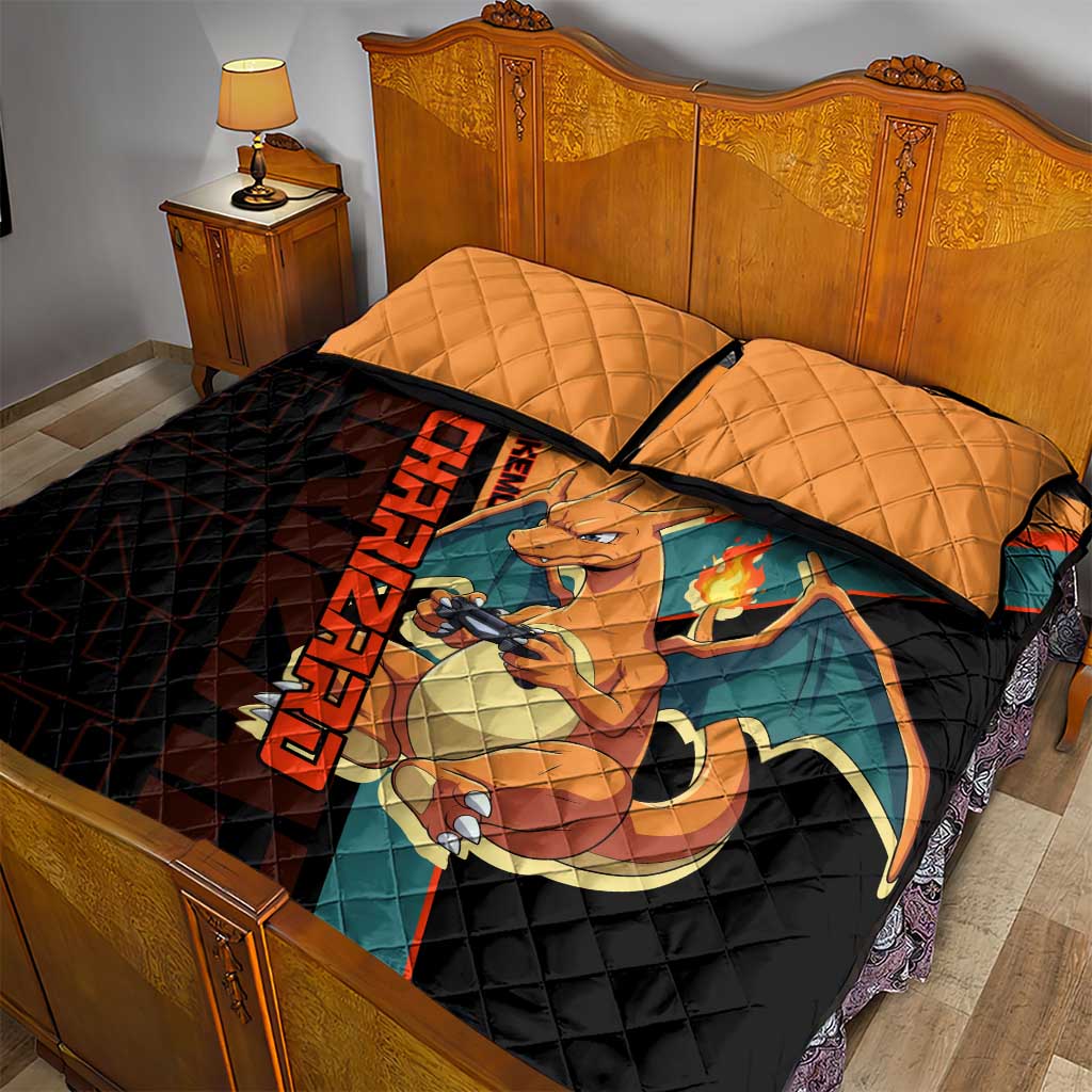 Charizard Poké Quilt Bed Set Retro Anime Gaming Style