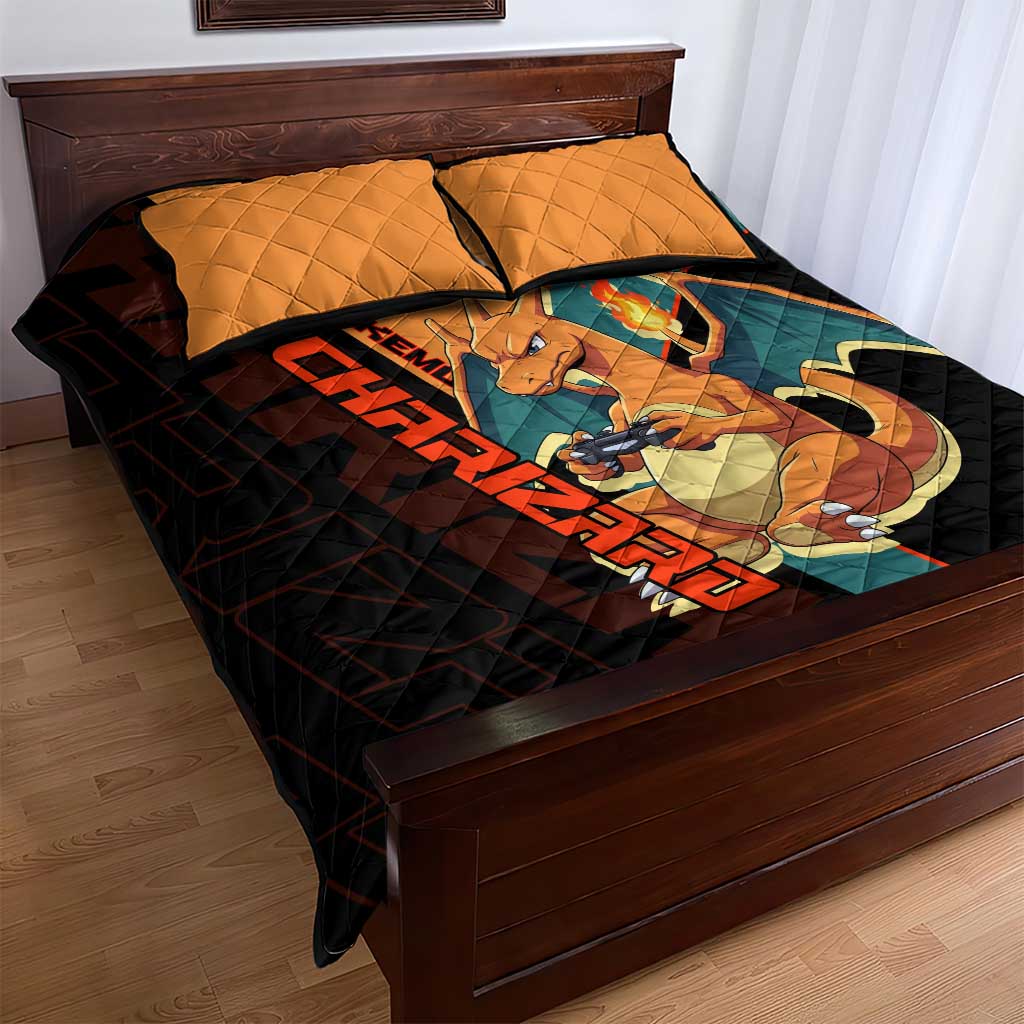 Charizard Poké Quilt Bed Set Retro Anime Gaming Style