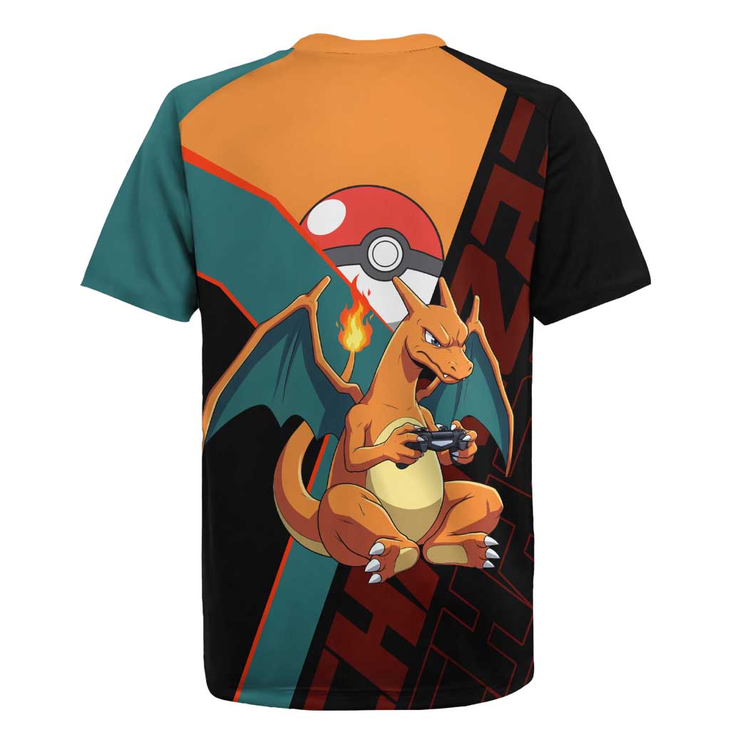 Charizard Poké Rugby Jersey Retro Anime Gaming Style