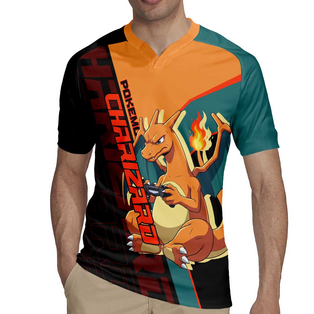 Charizard Poké Rugby Jersey Retro Anime Gaming Style
