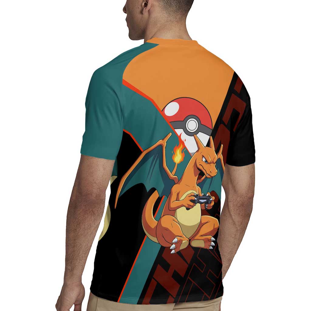Charizard Poké Rugby Jersey Retro Anime Gaming Style