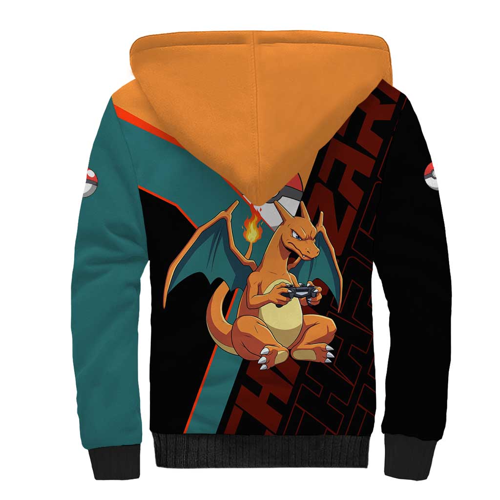 Charizard Poké Sherpa Hoodie Retro Anime Gaming Style