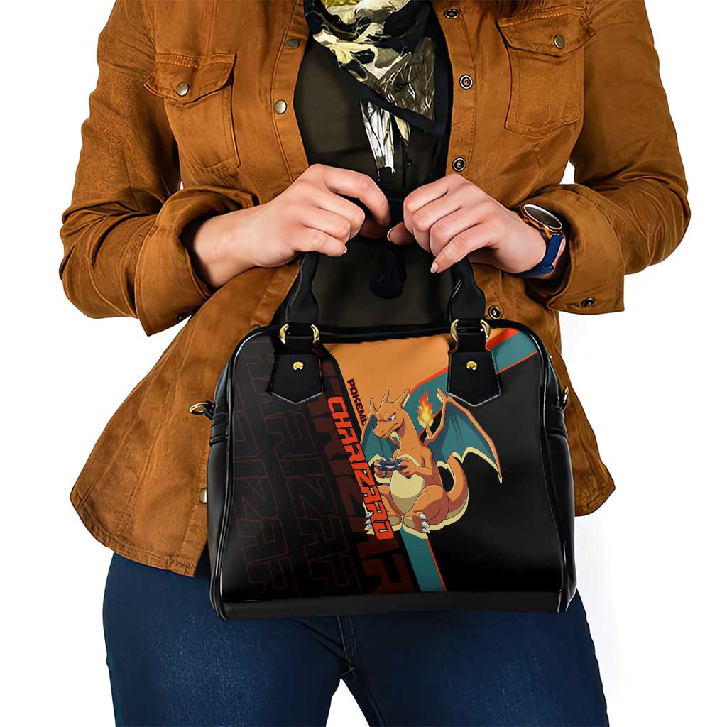 Charizard Poké Shoulder Handbag Retro Anime Gaming Style