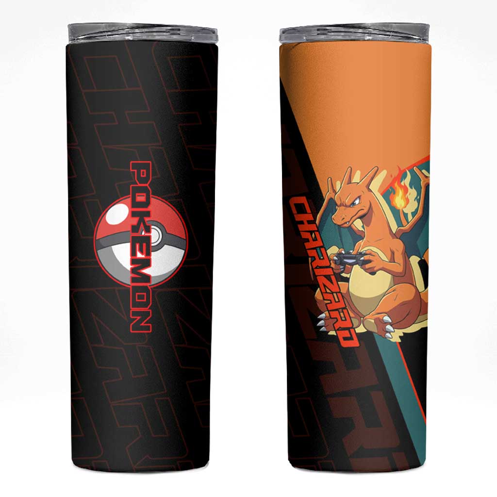 Charizard Poké Skinny Tumbler Retro Anime Gaming Style