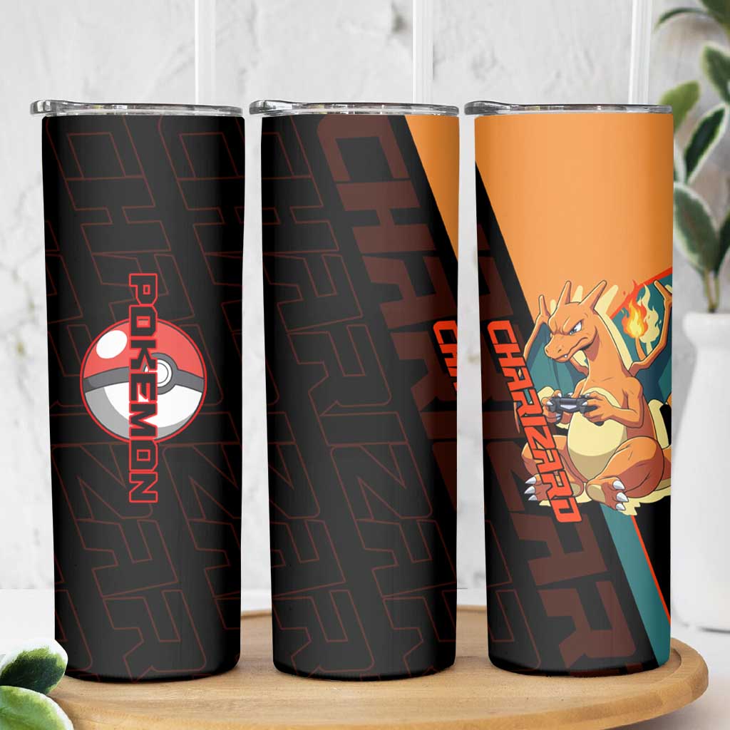 Charizard Poké Skinny Tumbler Retro Anime Gaming Style