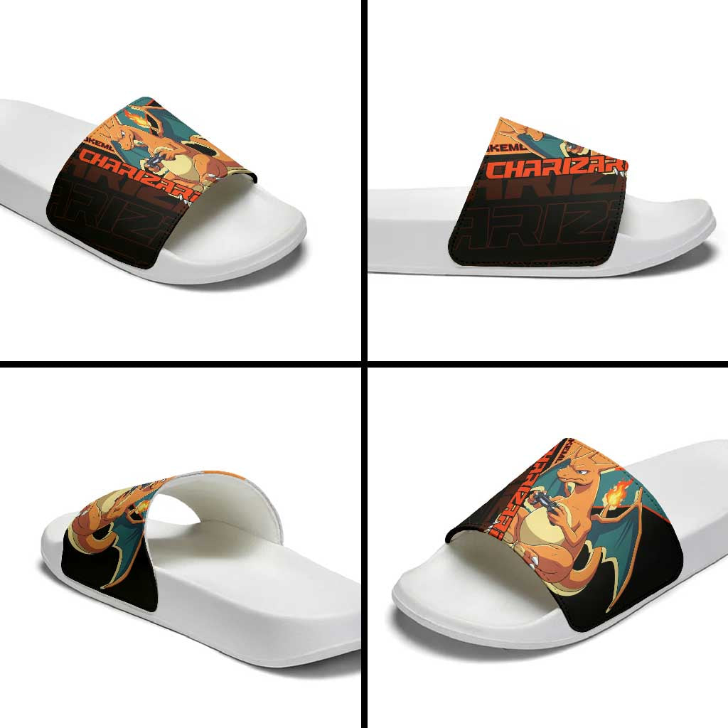 Charizard Poké Slide Sandals Retro Anime Gaming Style