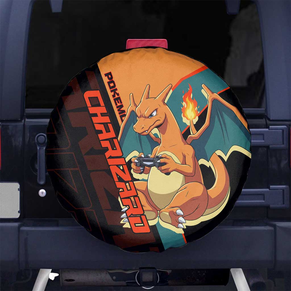 Charizard Poké Spare Tire Cover Retro Anime Gaming Style