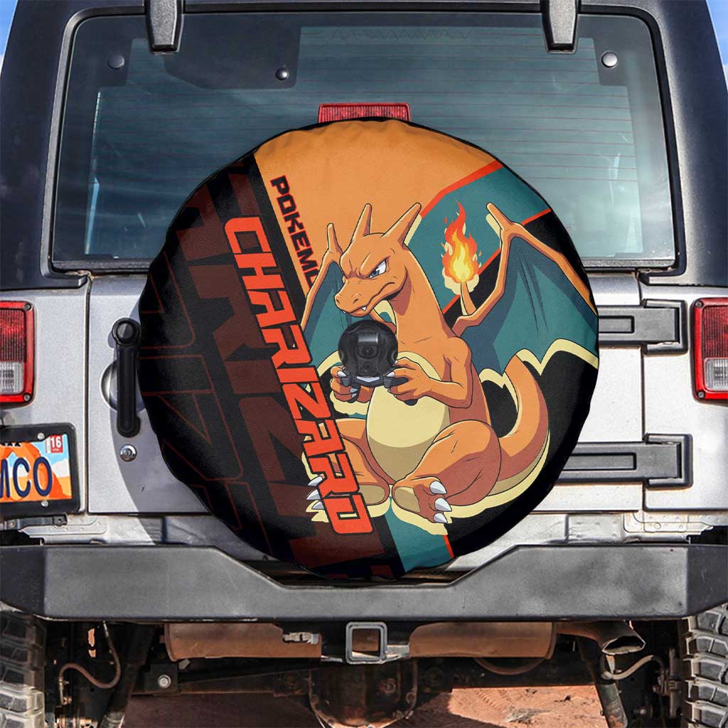 Charizard Poké Spare Tire Cover Retro Anime Gaming Style