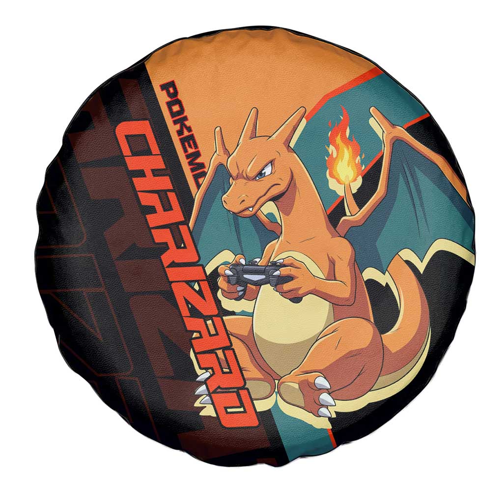 Charizard Poké Spare Tire Cover Retro Anime Gaming Style