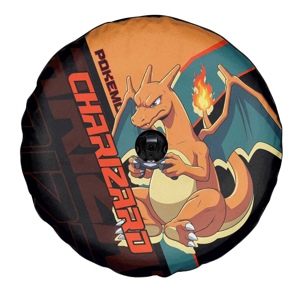 Charizard Poké Spare Tire Cover Retro Anime Gaming Style