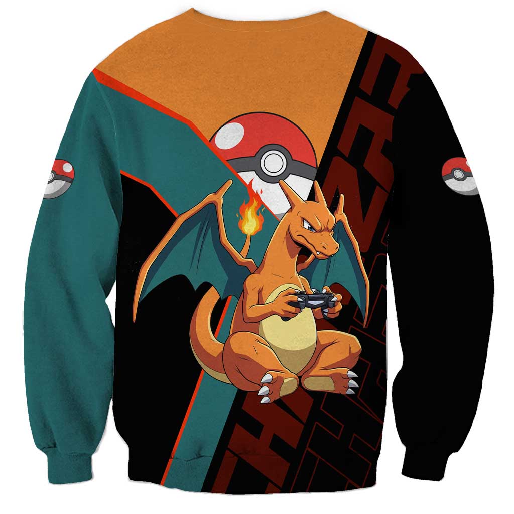 Charizard Poké Sweatshirt Retro Anime Gaming Style
