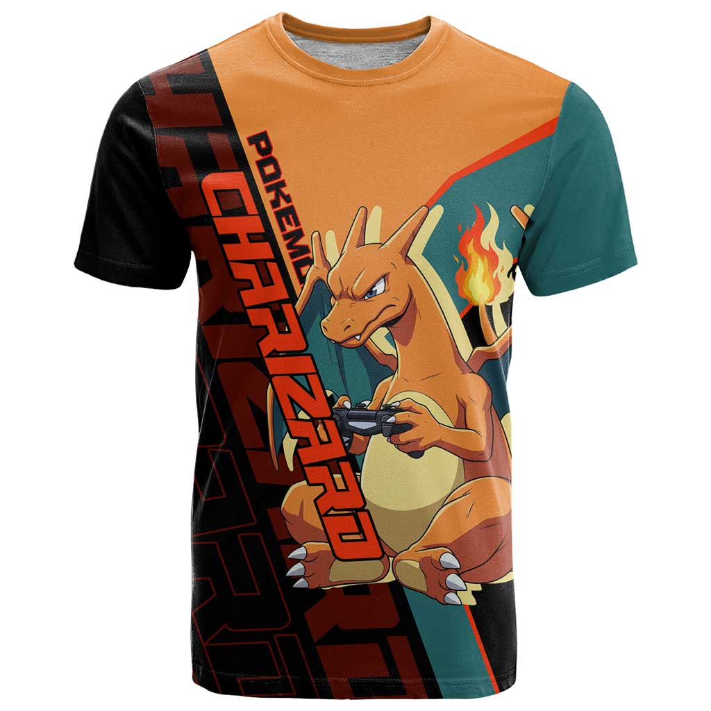 Charizard Poké T Shirt Retro Anime Gaming Style
