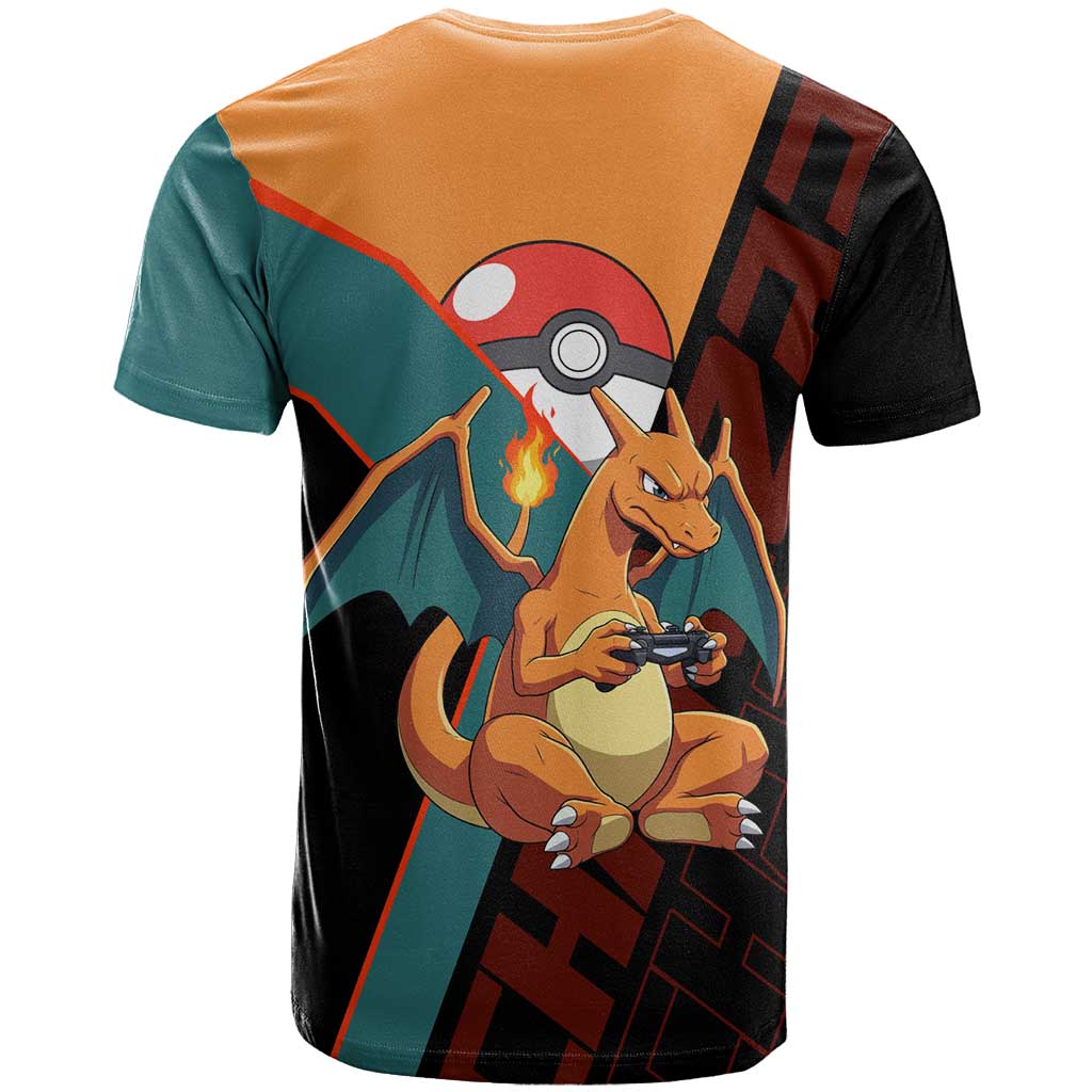 Charizard Poké T Shirt Retro Anime Gaming Style