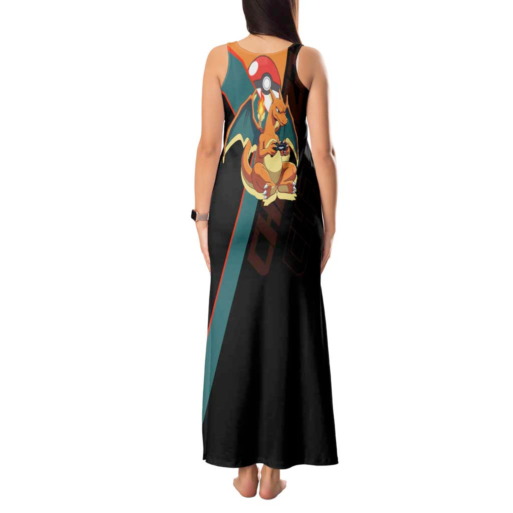 Charizard Poké Tank Maxi Dress Retro Anime Gaming Style