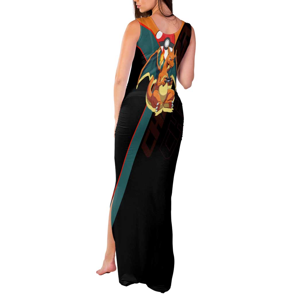 Charizard Poké Tank Maxi Dress Retro Anime Gaming Style
