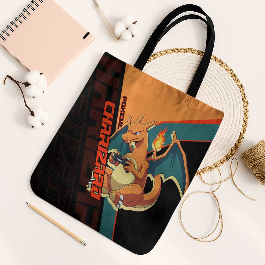 Charizard Poké Tote Bag Retro Anime Gaming Style