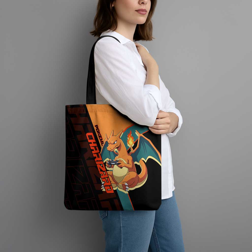 Charizard Poké Tote Bag Retro Anime Gaming Style