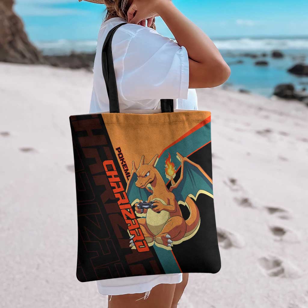 Charizard Poké Tote Bag Retro Anime Gaming Style