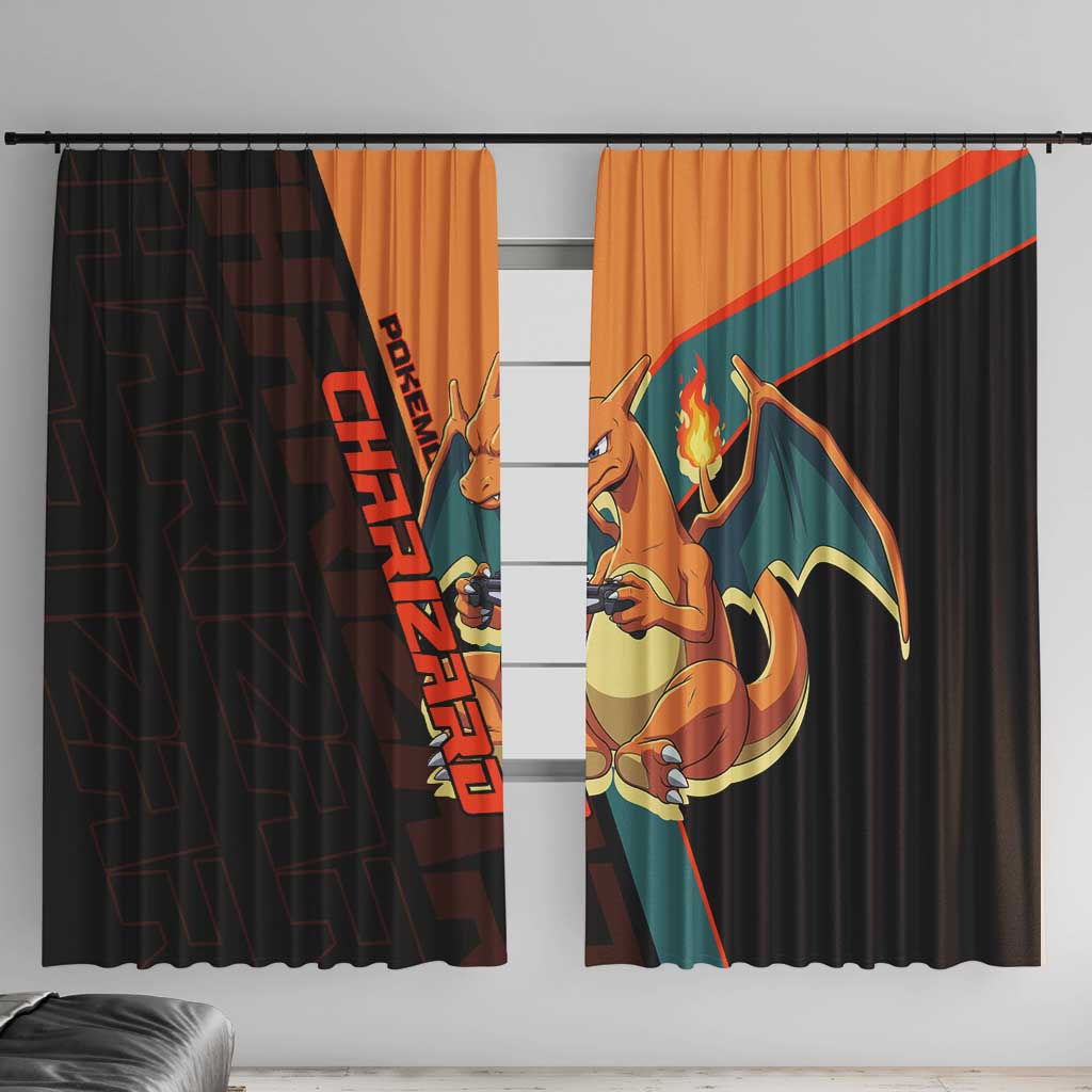 Charizard Poké Window Curtain Retro Anime Gaming Style