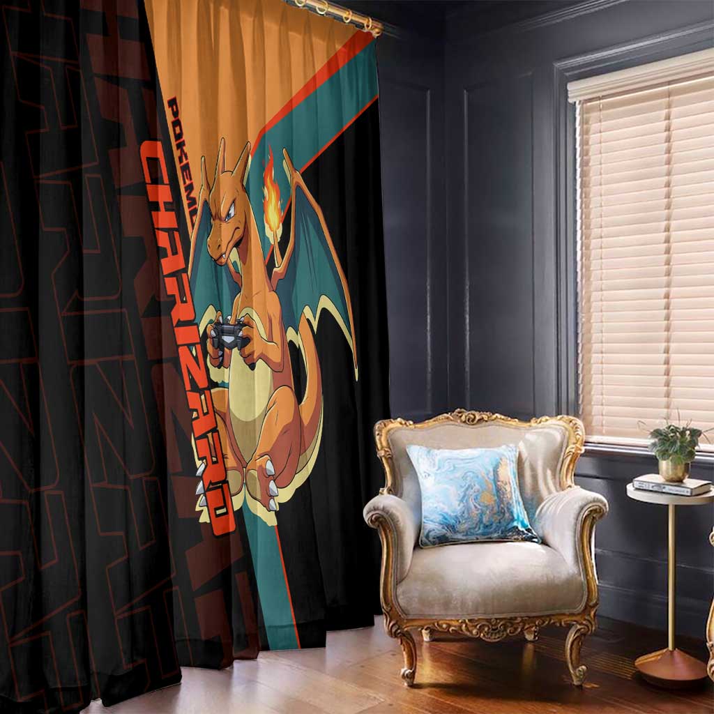Charizard Poké Window Curtain Retro Anime Gaming Style