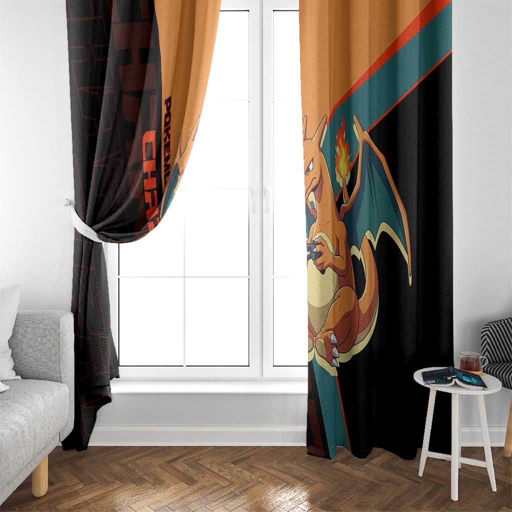 Charizard Poké Window Curtain Retro Anime Gaming Style
