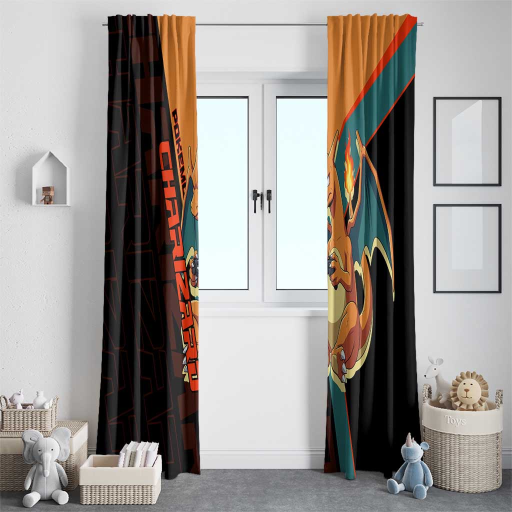 Charizard Poké Window Curtain Retro Anime Gaming Style