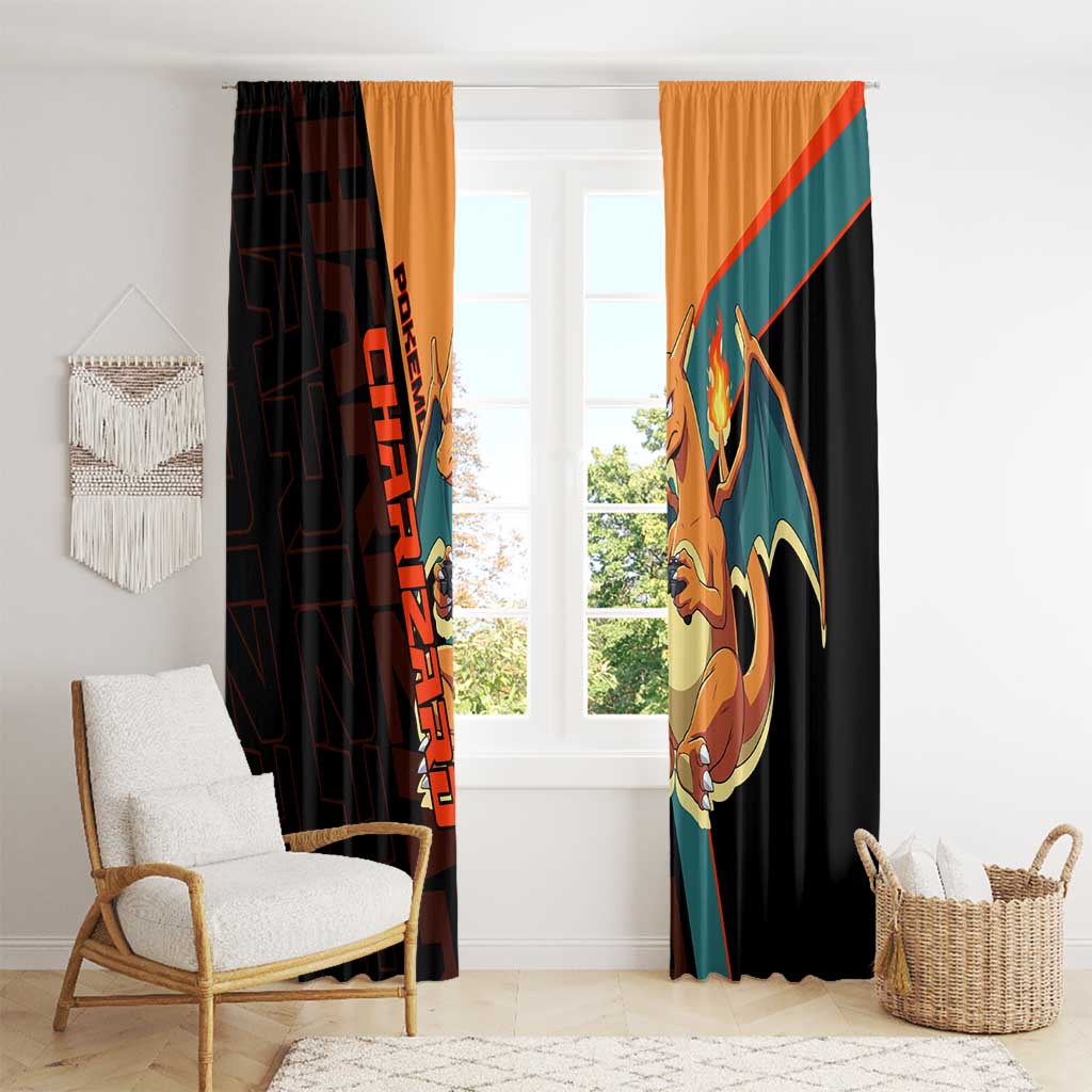 Charizard Poké Window Curtain Retro Anime Gaming Style