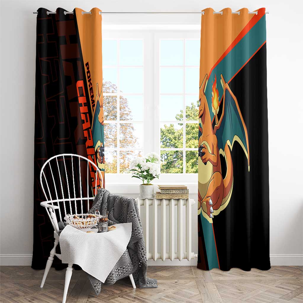 Charizard Poké Window Curtain Retro Anime Gaming Style