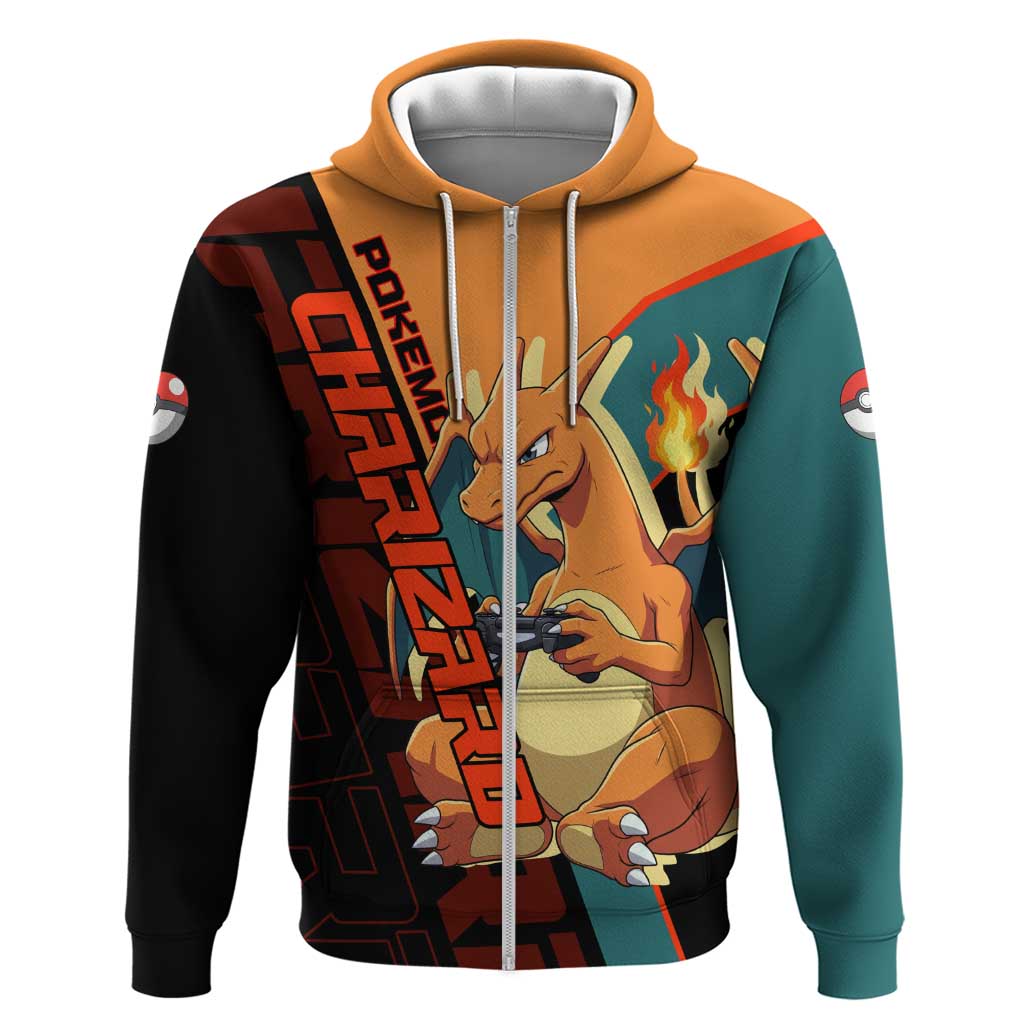 Charizard Poké Zip Hoodie Retro Anime Gaming Style