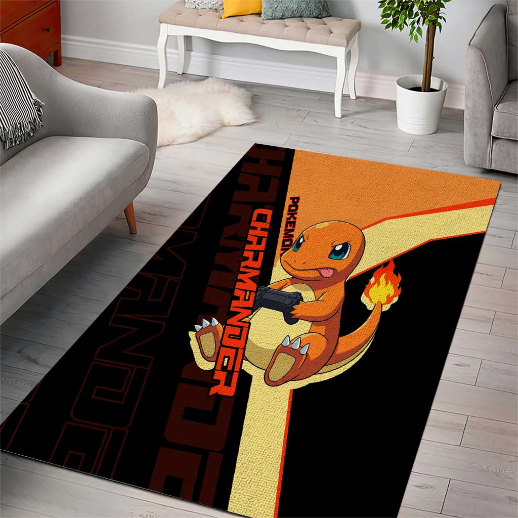 Charmander Poké Area Rug Playful Retro Anime Style