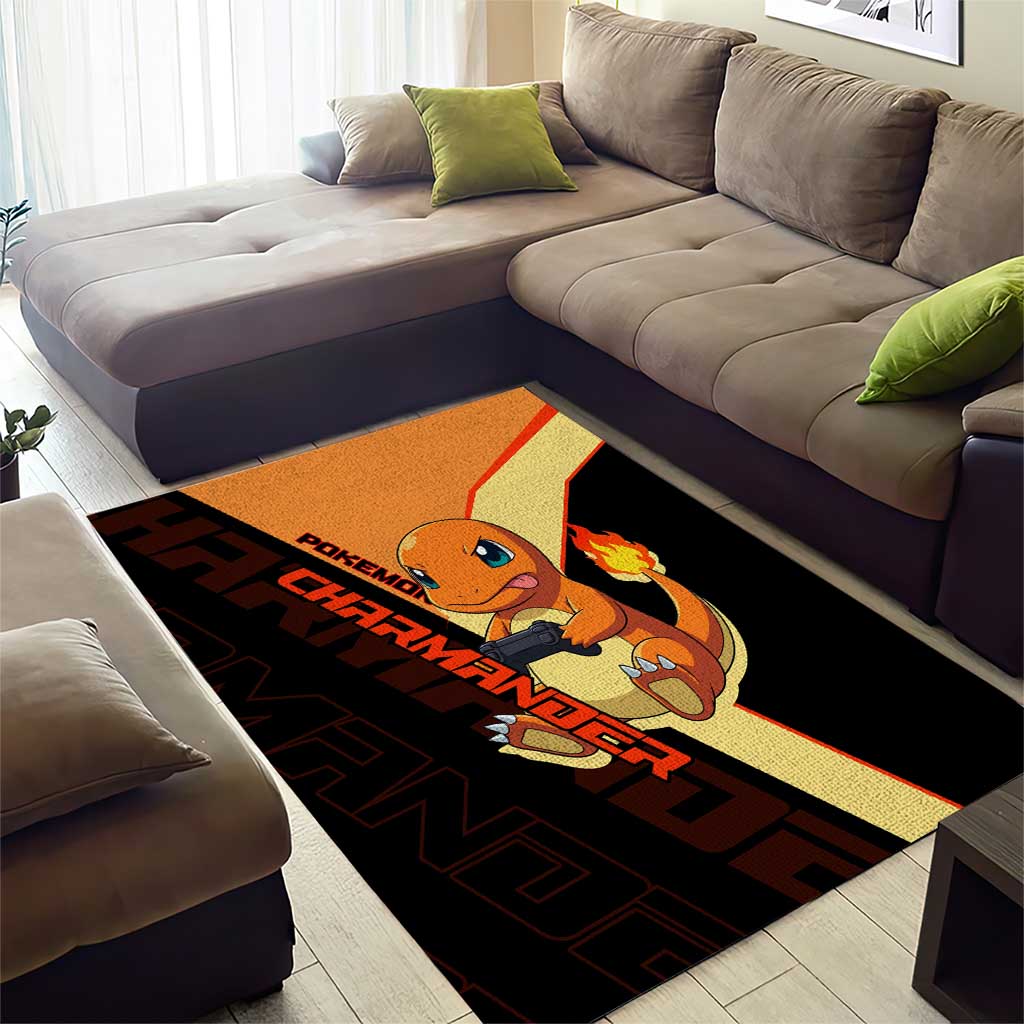 Charmander Poké Area Rug Playful Retro Anime Style