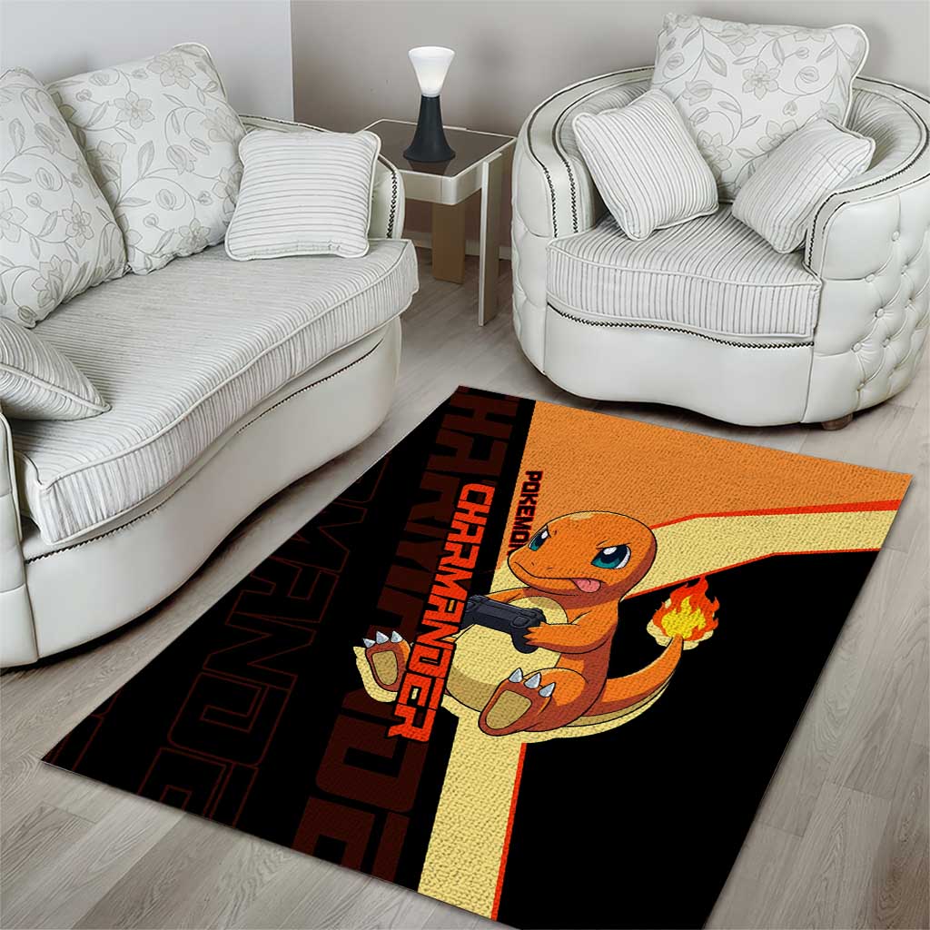 Charmander Poké Area Rug Playful Retro Anime Style