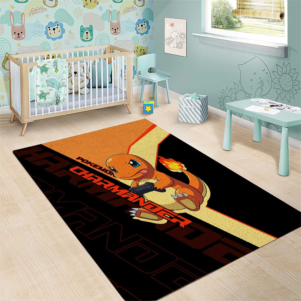 Charmander Poké Area Rug Playful Retro Anime Style