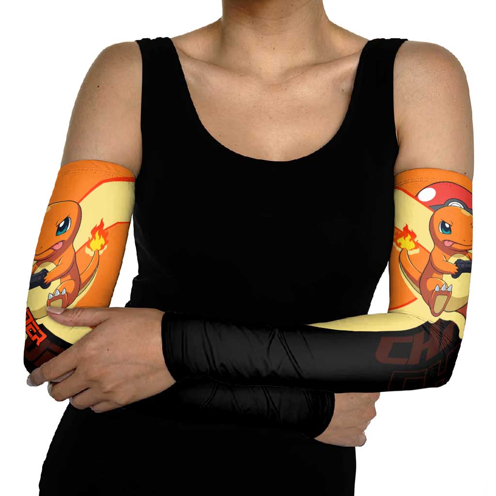 Charmander Poké Arm Sleeves Playful Retro Anime Style