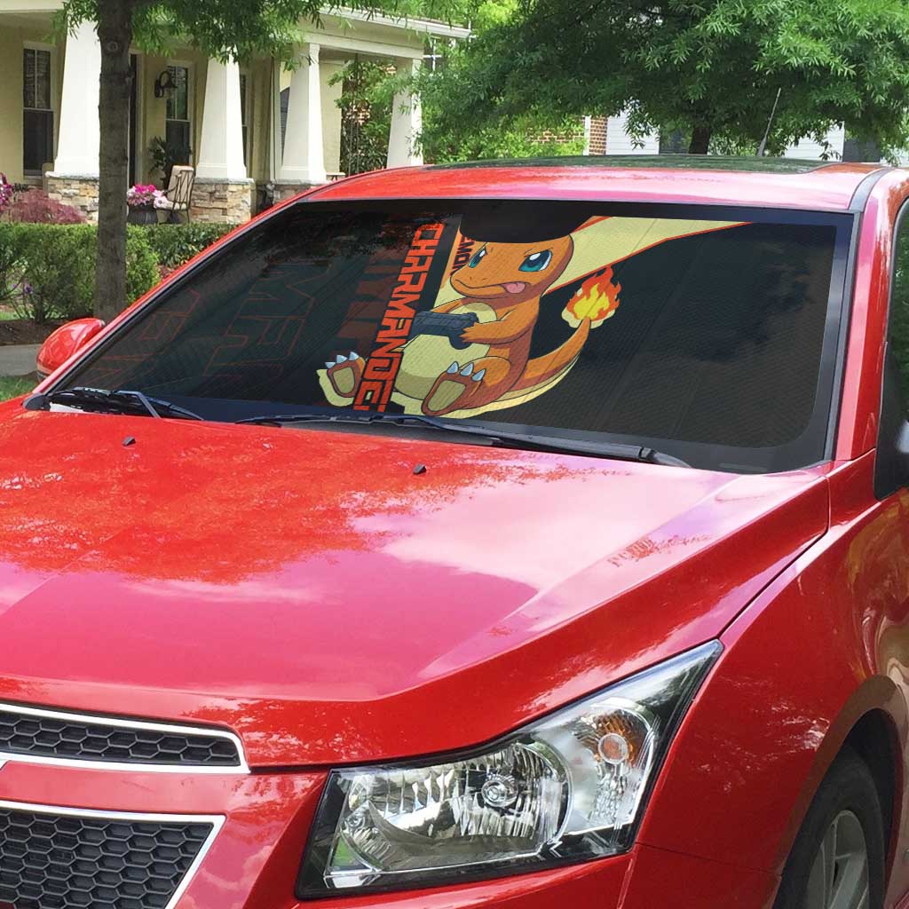 Charmander Poké Auto Sun Shade Playful Retro Anime Style