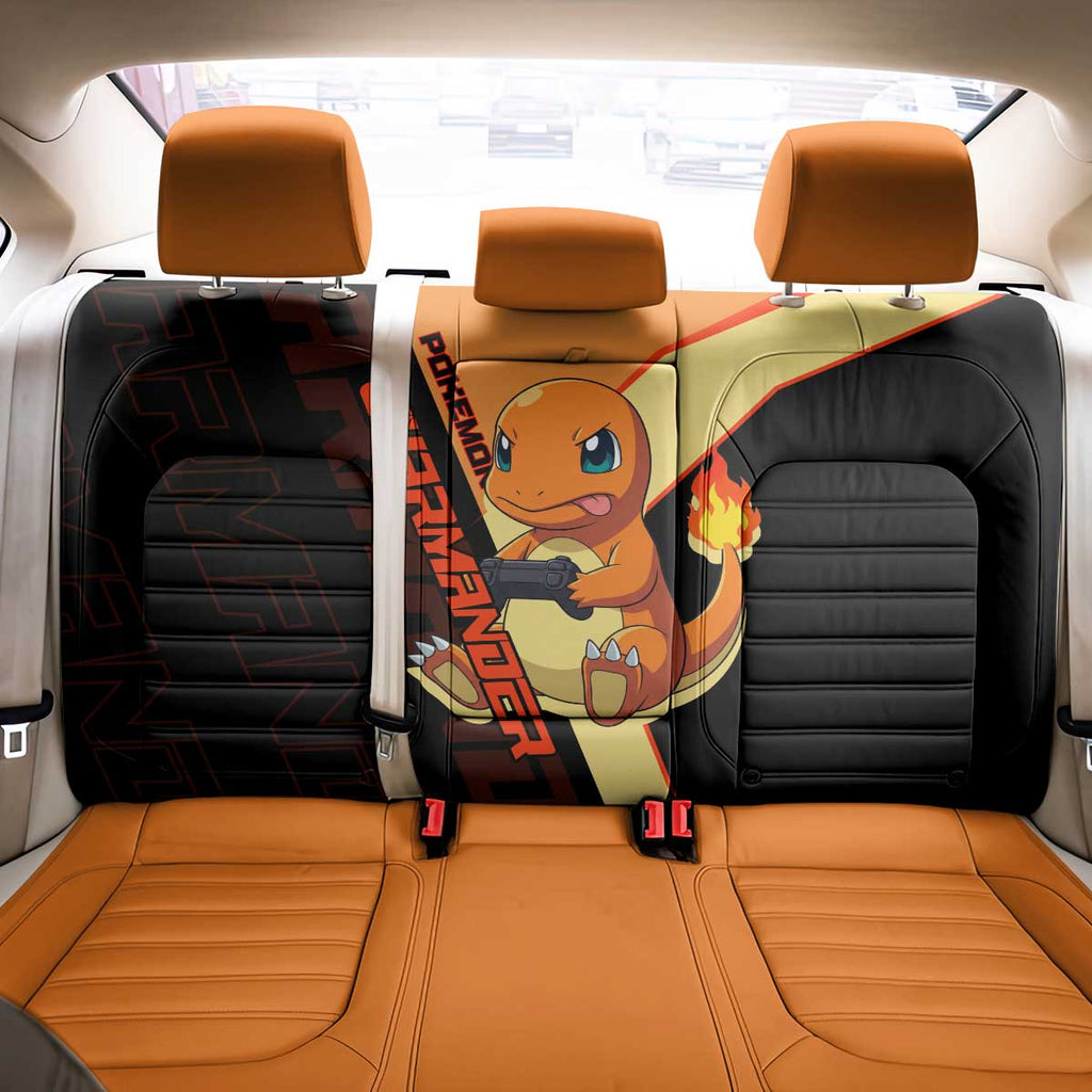 Charmander Poké Back Car Seat Cover Playful Retro Anime Style