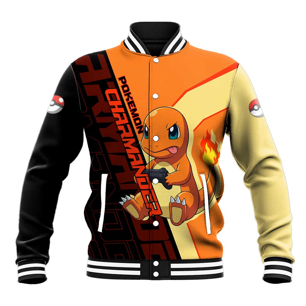 Charmander Poké Baseball Jacket Playful Retro Anime Style