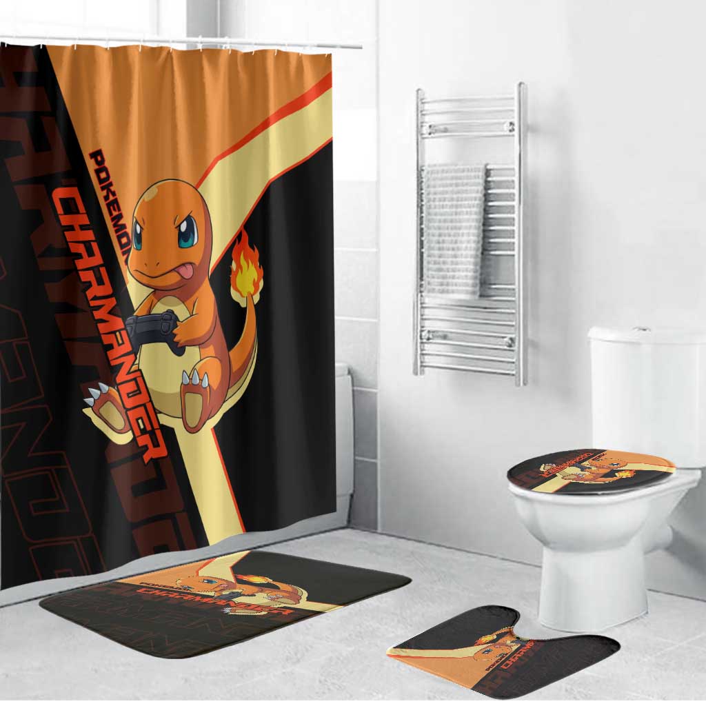 Charmander Poké Bathroom Set Playful Retro Anime Style