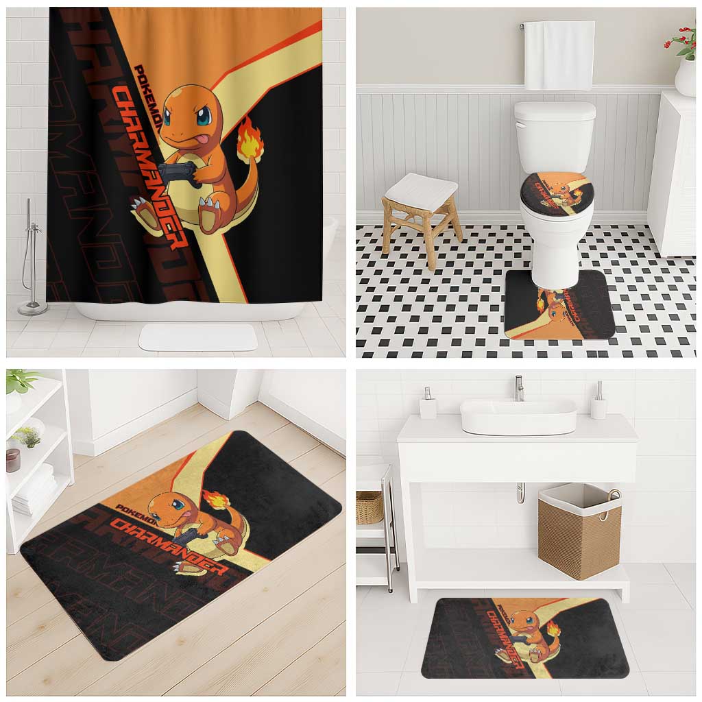 Charmander Poké Bathroom Set Playful Retro Anime Style