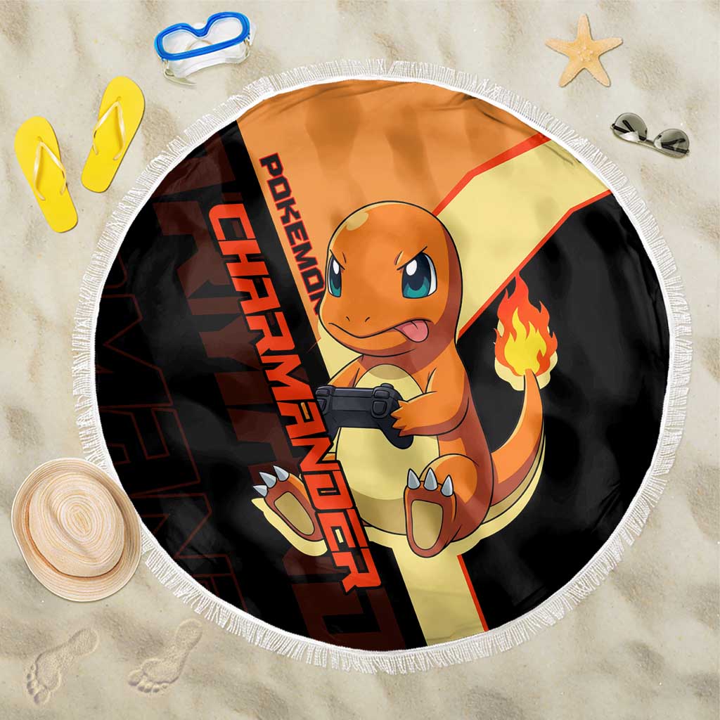 Charmander Poké Beach Blanket Playful Retro Anime Style